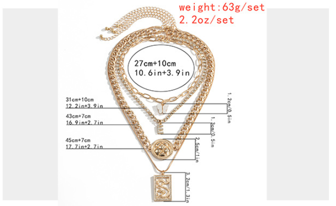 af9cdb10 f3ee 4dc2 8cc8 f3a880dbf64c Multi-element Suit Necklace Retro Fashion Butterfly Letters