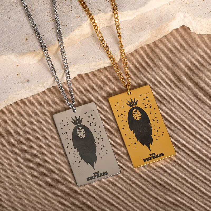 b0424d5d d485 43b5 b22f c47b74b38ce2 18k Yellow Gold Stainless Steel Tarot Pattern Necklace