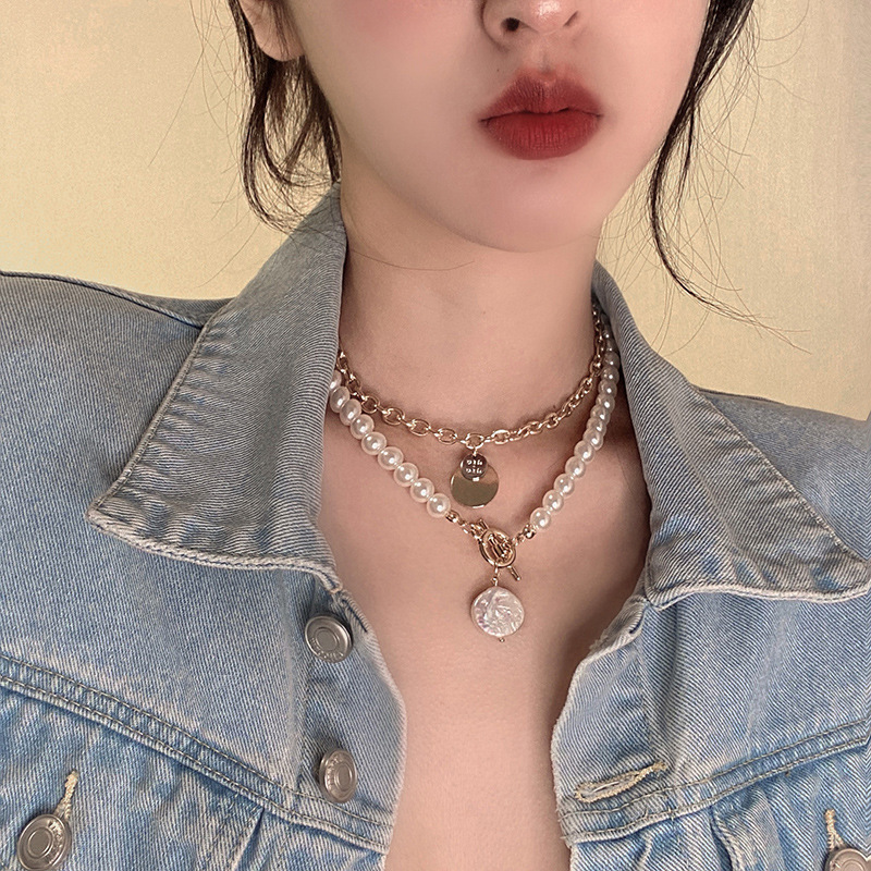 Pearl Double Layered Necklace Female Niche Design Sense Net Red Necklace Retro Exaggerated Clavicle Chain 2 b0c908d5 6055 408f aa38 962599536293 Pearl Double Layered Necklace Female Niche Design Sense Net Red Necklace Retro Exaggerated Clavicle Chain