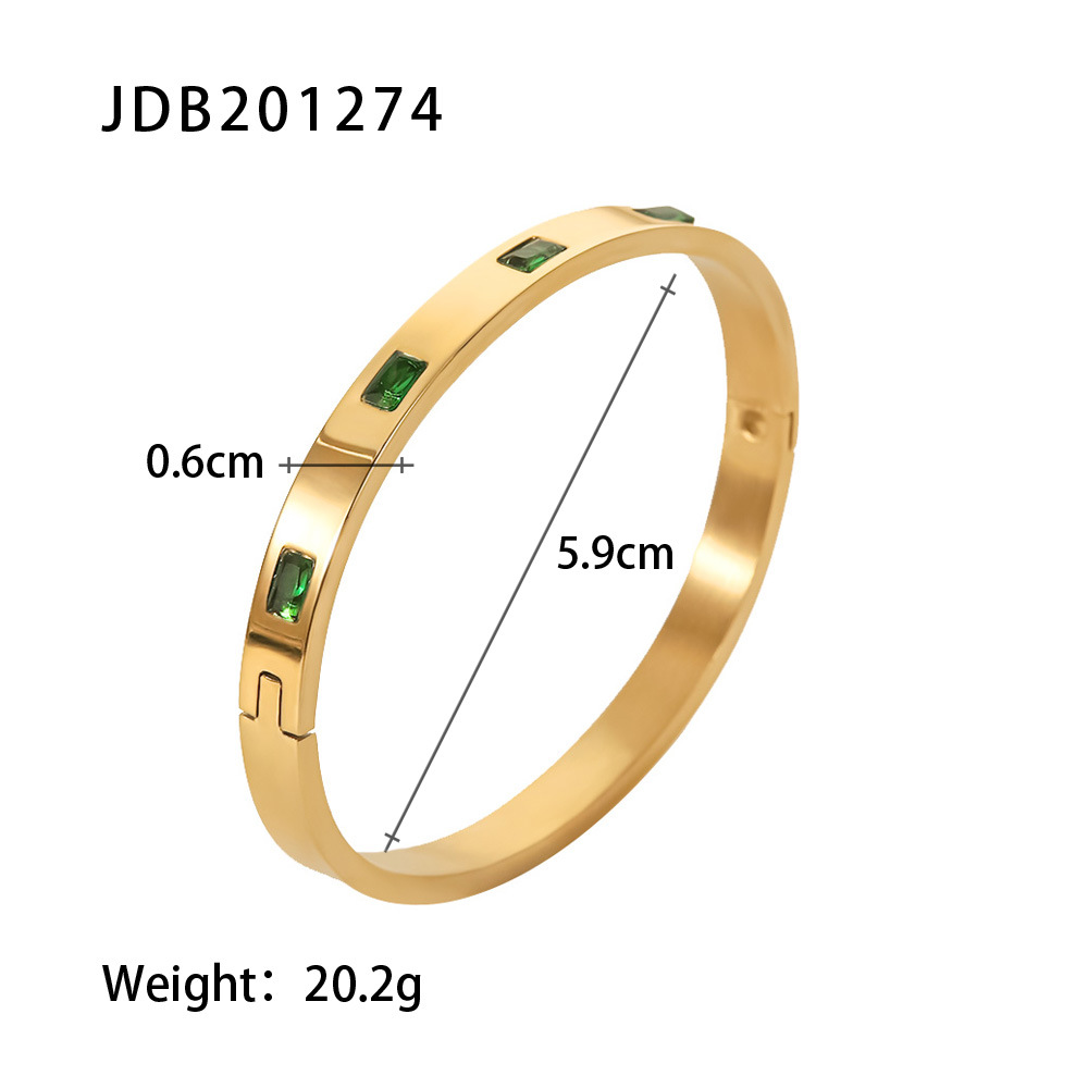 b152b187 cd58 4ba7 aecd bc046466e92e Fashionable And Versatile Gold-plated Stainless Steel Bracelets With Zirconia