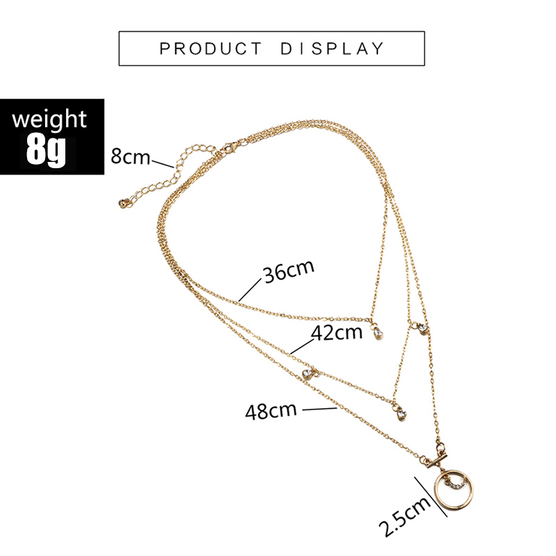 b18722d7 7702 495a ab5e ef52d59b659e Tocona Bohemian Antique Gold Circle Moon Rhinestone Pendant Chokers Necklaces Multi Layer Necklace Collar for Women Jewelry 3294