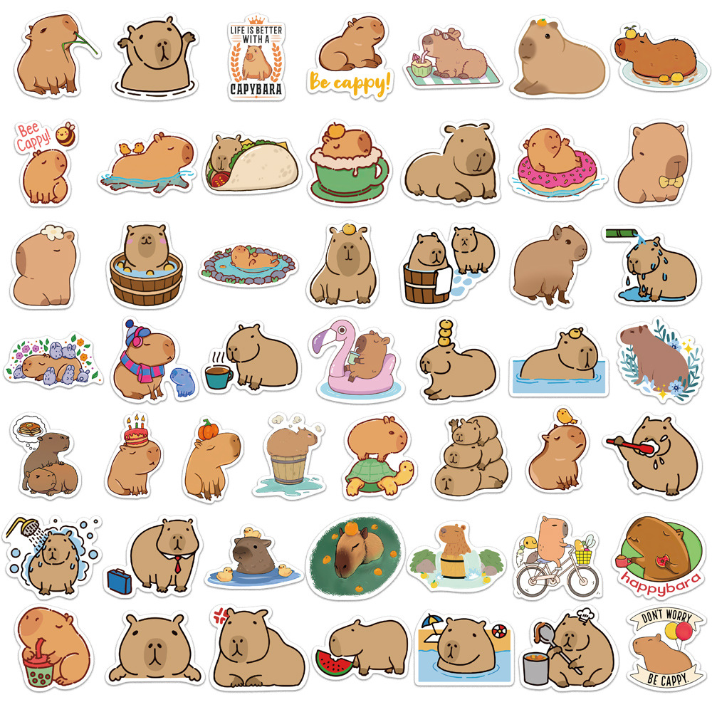 kawaii Capybara Stickers kawaii sticker Pack rodent stickers 50 Pcs