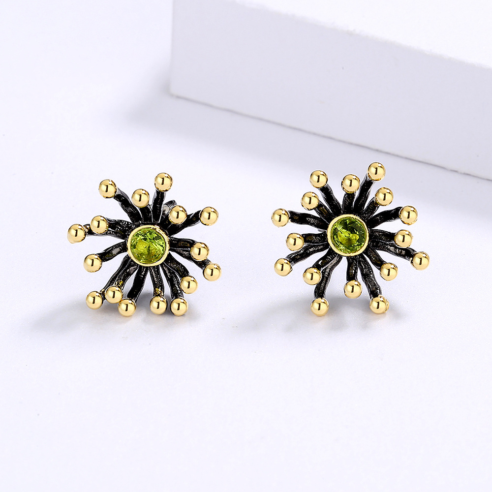 b24d8342 ff14 4d51 8c55 437f5f73327d Women's Black Gold Two-tone Flower Heart Earrings