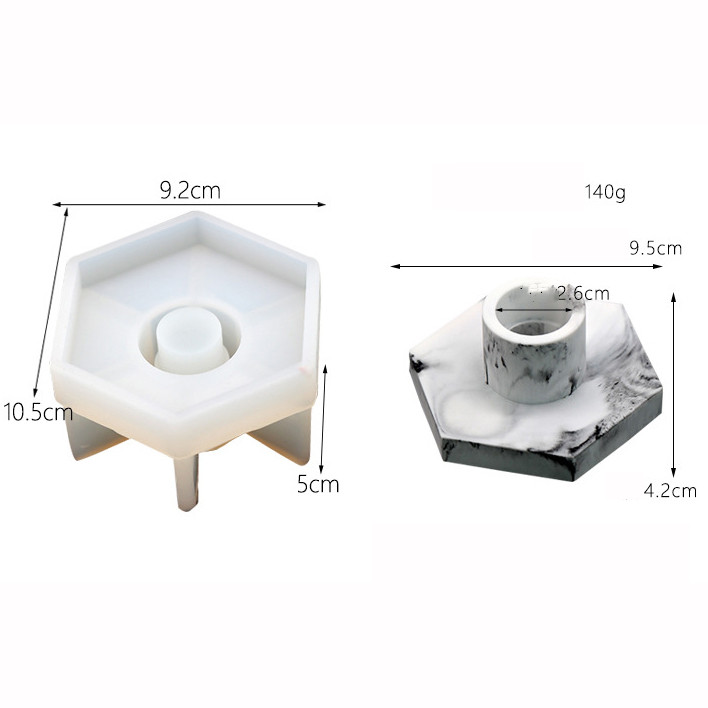 Marble Texture DIY Gypsum Candle Holder Silicone Mold