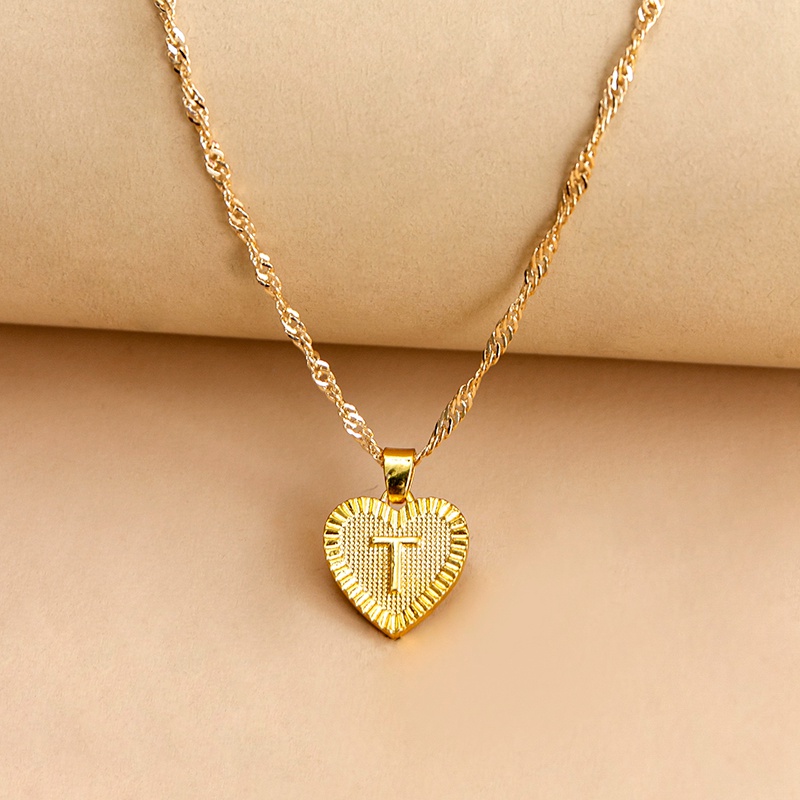 b30ddf14 8fc0 4509 8fbb 9cf1e213b0ad Hexagon Imitation Gold Pendant Necklace Peach Heart