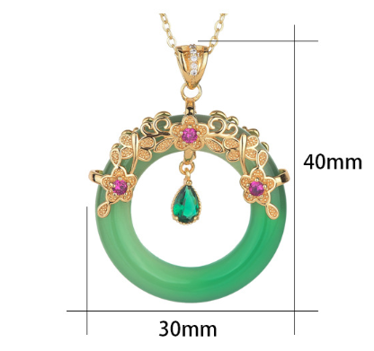 Natural High Ice Chalcedony Peace Ring Pendant Gold Plated Necklace 6 b3c74cc9 ddb8 4c34 8b11 f25877f26053 Natural High Ice Chalcedony Peace Ring Pendant Gold Plated Necklace