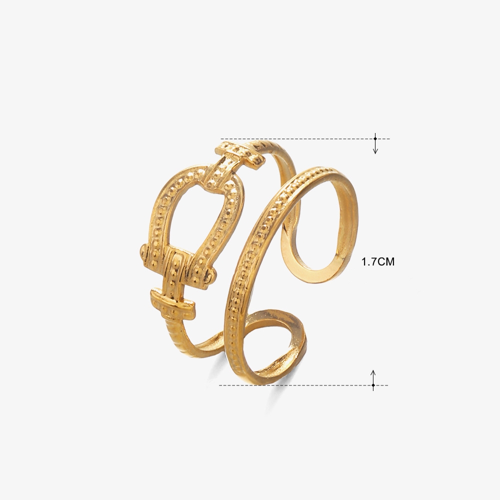 b3f97808 5aa5 4703 8ec1 8565f2ad5147 Temperament Wild Gold Plated Double Stainless Steel Geometric Ring