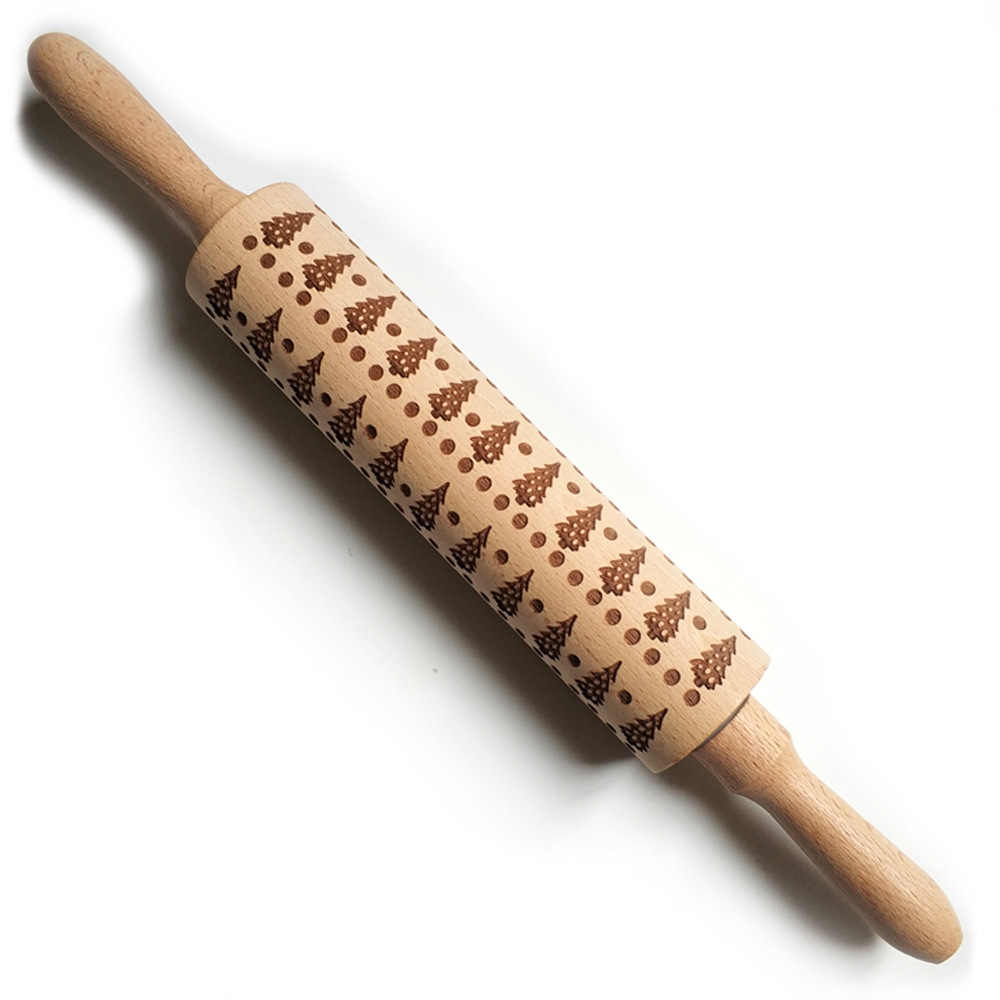 Engraving Beech Printing Rolling Pin