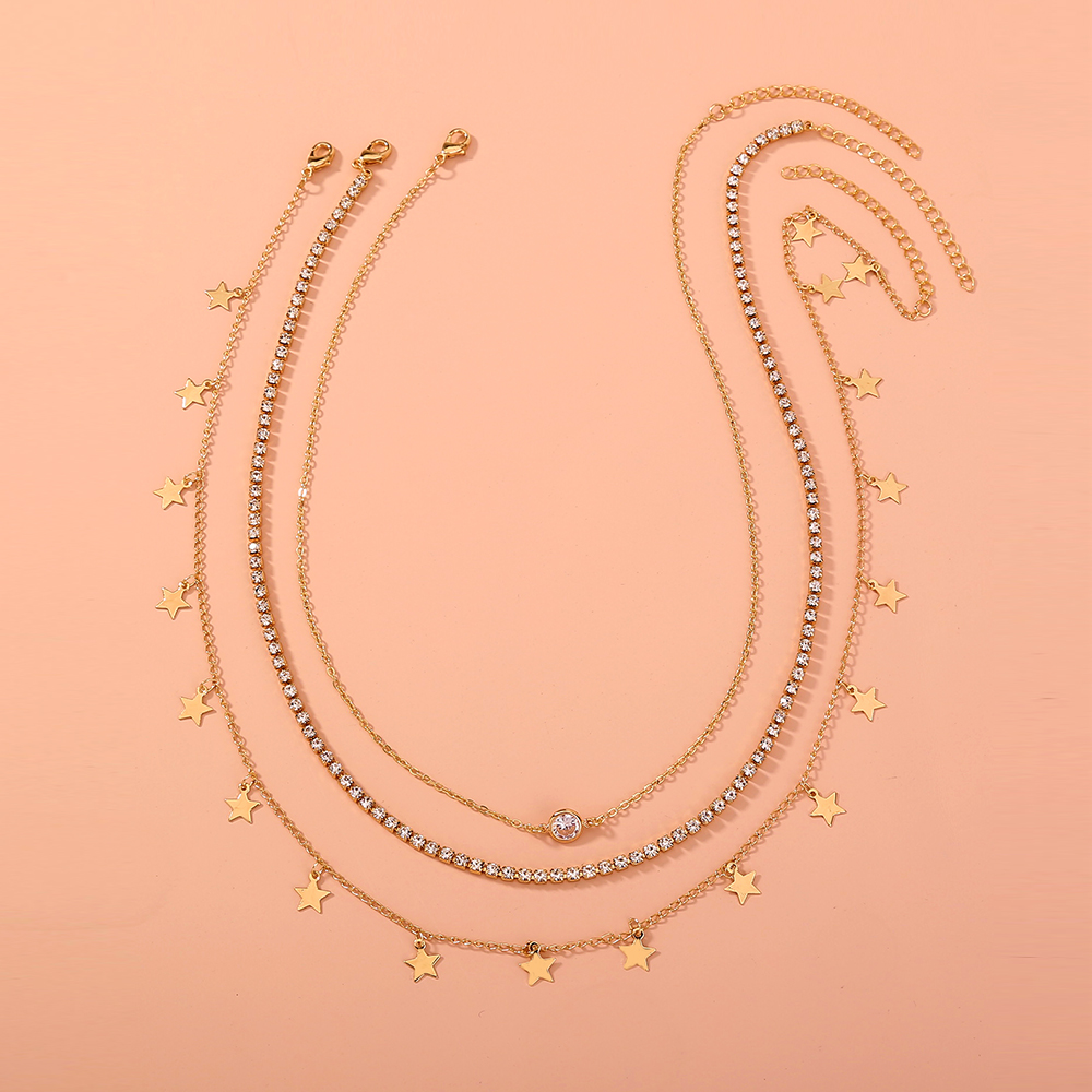 b4c81261 3b46 4456 9a5a f4c83b59d1e9 Star Zircon multi-layer necklace