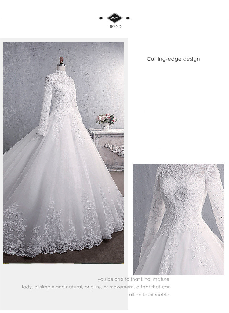 Long Sleeve Lace Bridal Wedding Dress