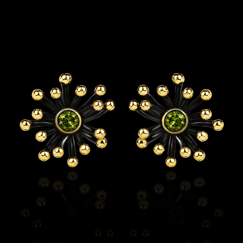 b5911aaf aa98 40f1 9c6f 1087437cb6d3 Women's Black Gold Two-tone Flower Heart Earrings