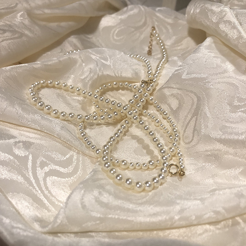 b5e3f86f 884f 44ce 807c eba65fa49b43 Handmade Type Highlight Pearl Clavicle Necklace Retro