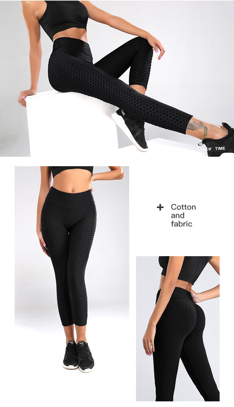 a girl with black high waisted tummy and thigh control leggings for women