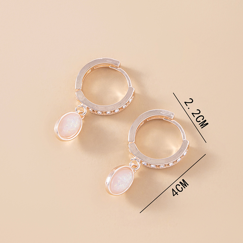 Pink Opal Stone Earrings For Women