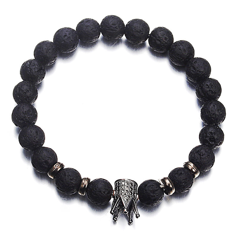 b79c407a 995a 4b07 a7eb 83b340669535 Fashion Lava Natural Stone Beads Bracelet For Women Men Man Crystal Crown Hand Bracelets Jewelry Mens Accessories