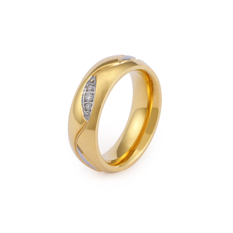 b8a18d05 1e29 46a5 ac96 4cb9ae7920d0 Fashionable Titanium Steel 18K Gold New Couple Rings