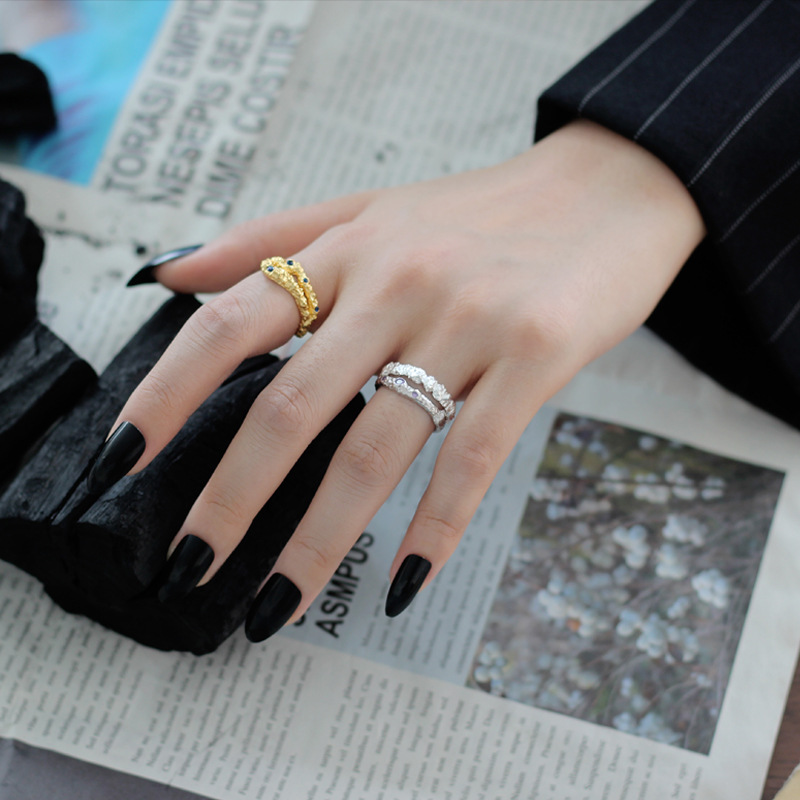 Women's Sterling Silver Hollow Burnt Texture Ring 3 b8af9497 c69c 40c9 aa54 2f7e95f21981 Women's Sterling Silver Hollow Burnt Texture Ring