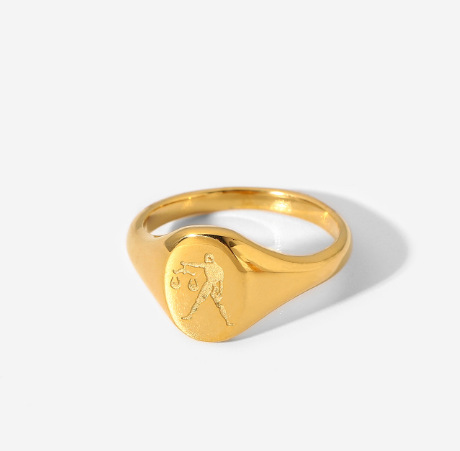 Gold Plated Water Resistant Stainless Steel Constellation Signet Ring 2 b9220049 d098 4ef4 be41 546239e5a62a Gold Plated Water Resistant Stainless Steel Constellation Signet Ring
