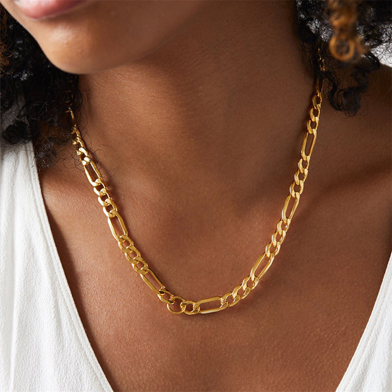 b97b233a 3f82 4cf0 a4e7 d2c0b84d2619 Stainless Steel Gold Plated Collarbone Necklace