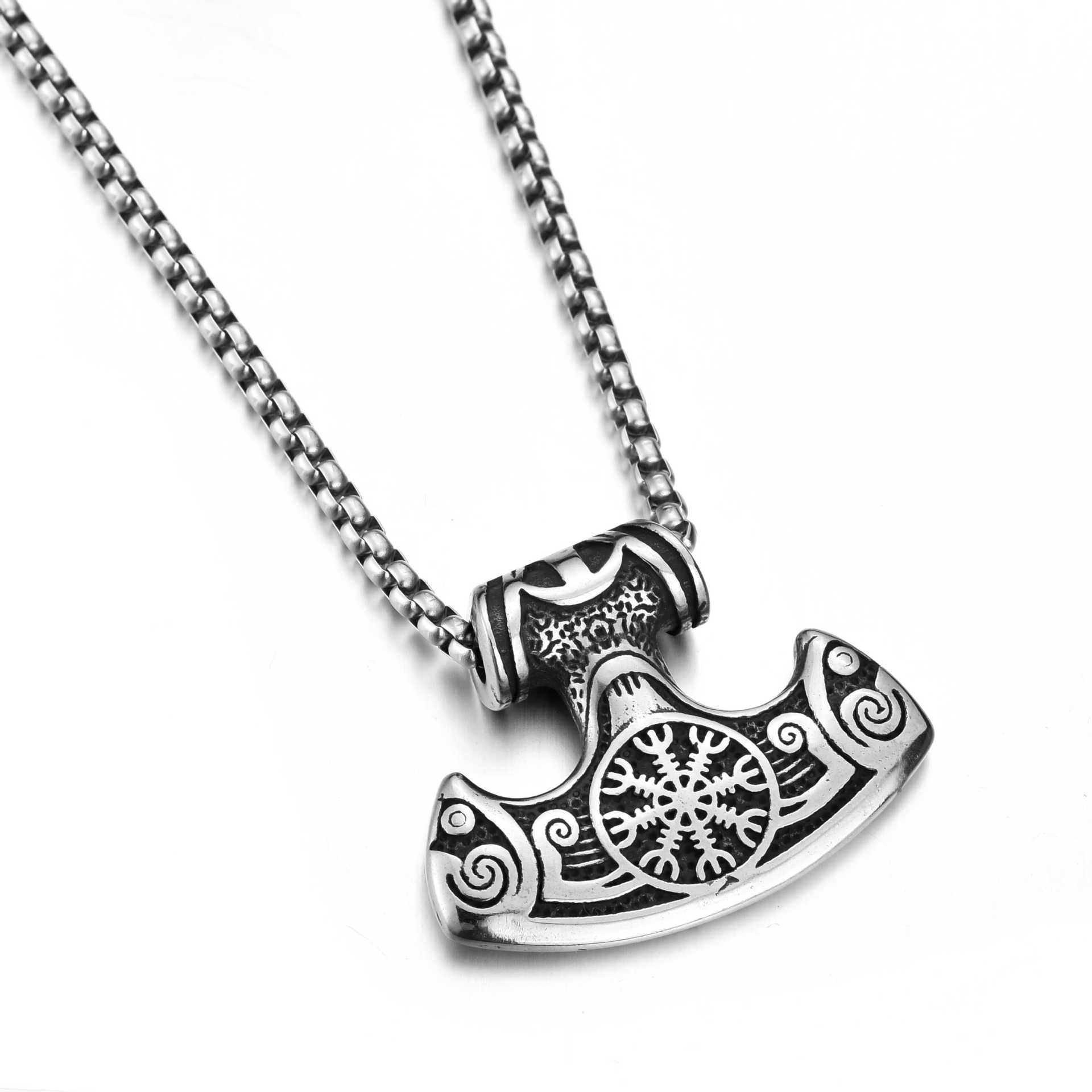 NordicFrost  Hammer - The Nevermore Gothic Pendant Necklace Viking Norse Titanium Steel