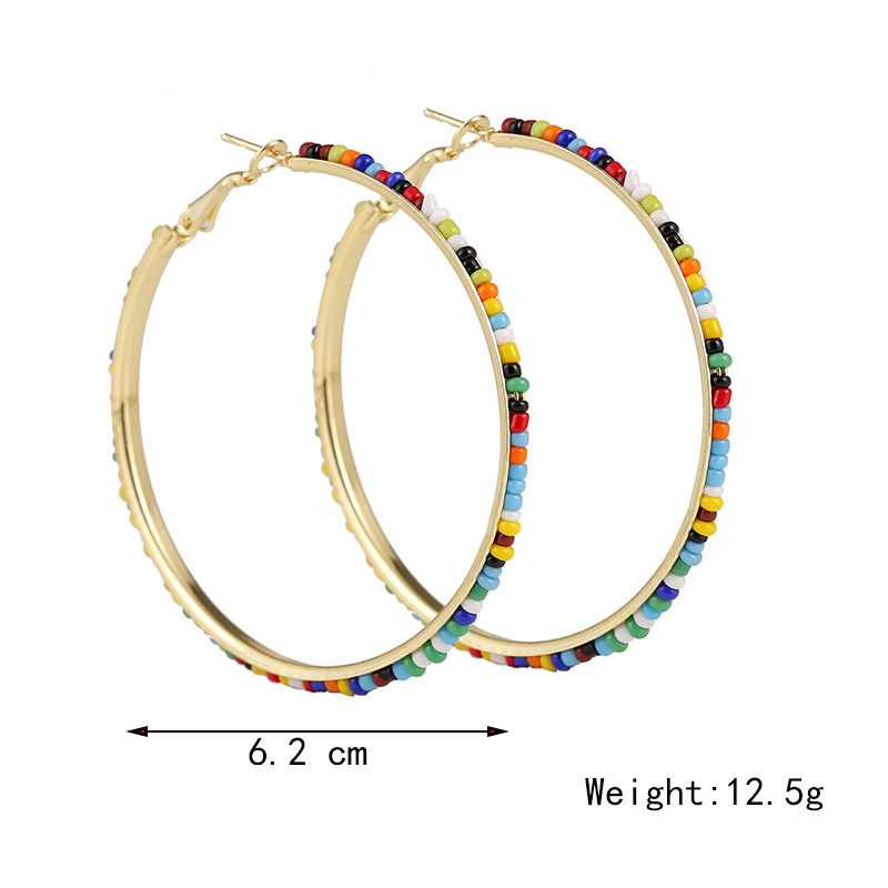 bc07dc75 40ec 4a94 a3e4 adb103973b78 Geometric Handmade Rice Beads Heart Earrings