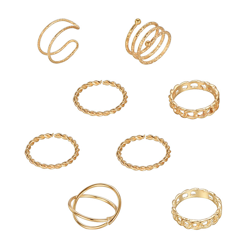 bc57dc08 dd8e 474a b2dd ac5b7647efba New Gold Ring 8-piece Set Joint Ring Ring Personality