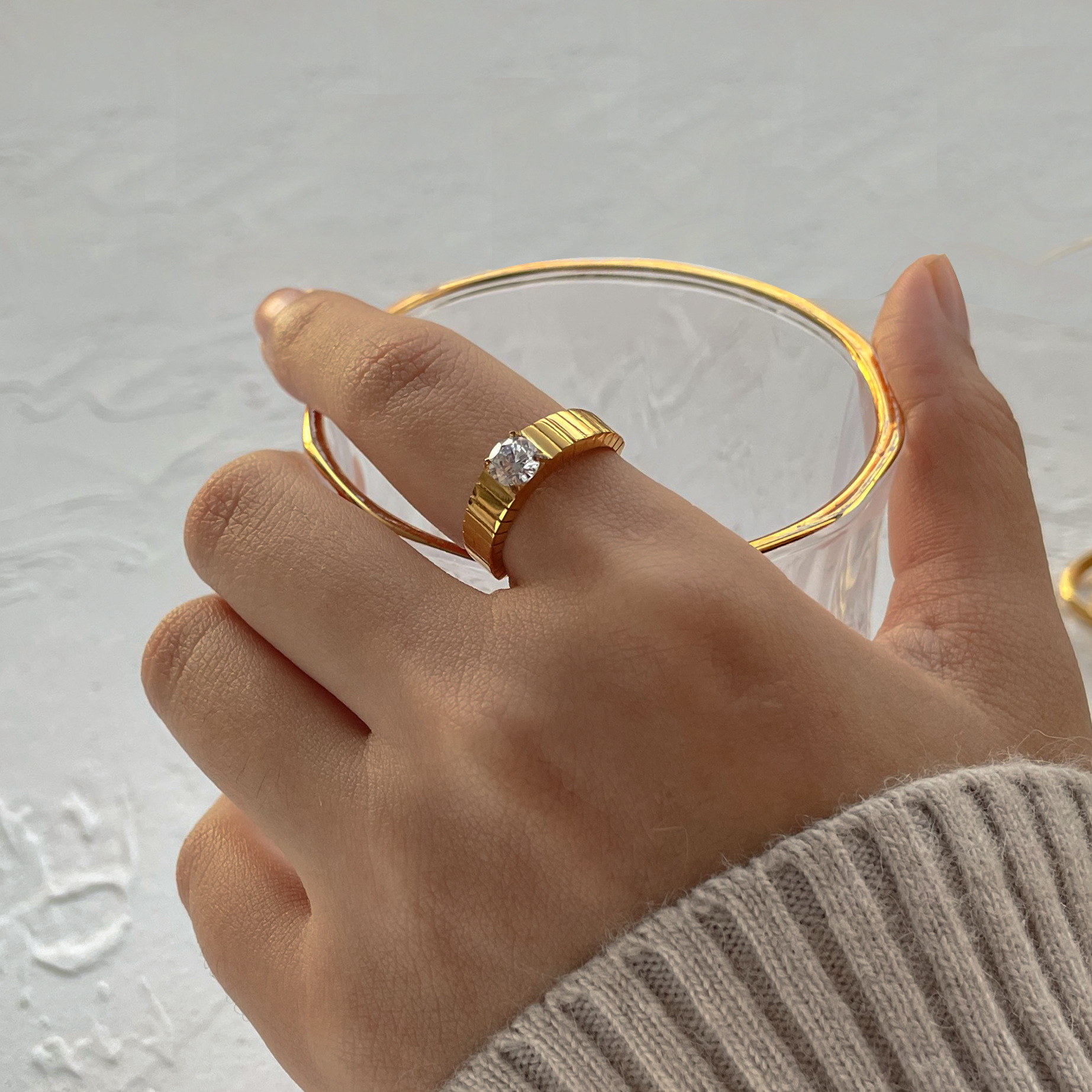Titanium Steel Ring 18K Gold Plated 5 bd7e2af1 67f1 4ccf 9d50 84a6a7bc8bd6 Titanium Steel Ring 18K Gold Plated
