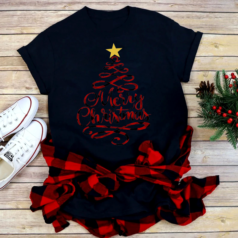 Festive Foreign Trade Christmas Tree T-shirt for Men and Women - celebrate the season in style! image 12