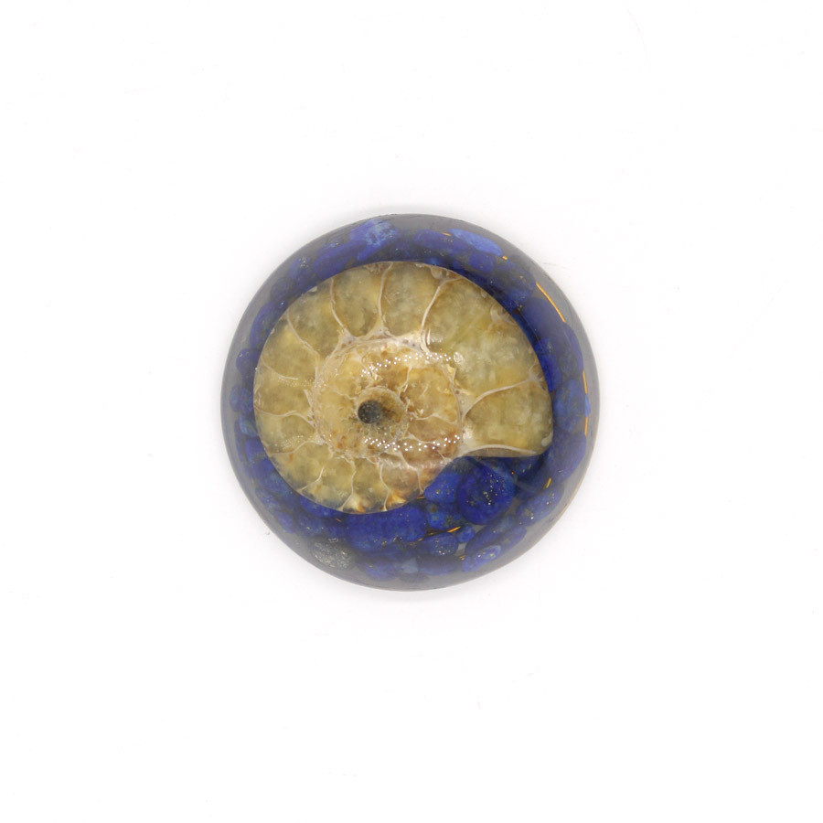 c0b3c8d2 fdfb 4660 b99a 79e593610e1a Resin And Crystal Fossil Snail Hemisphere Handicraft Pendant