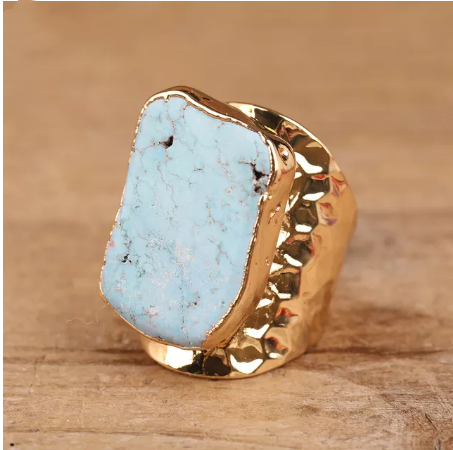c1b008b9 d2b2 4f68 9f02 710be660502c Natural Gold Turquoise Stone Bead Ring