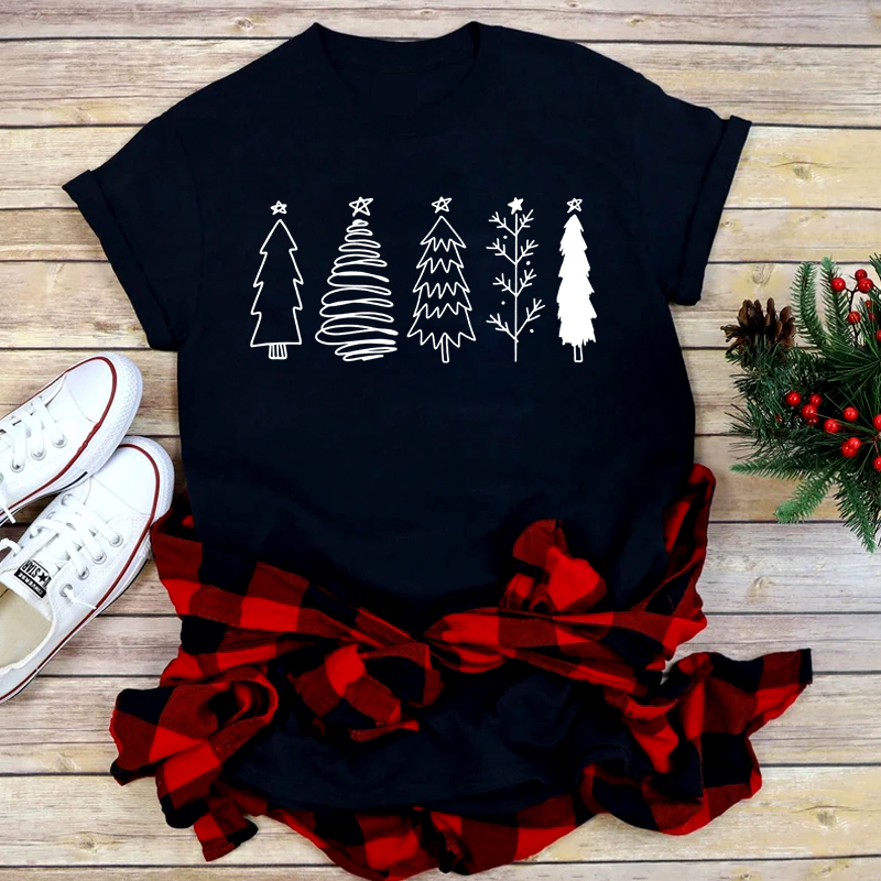 Festive Foreign Trade Christmas Tree T-shirt for Men and Women - celebrate the season in style! image 13