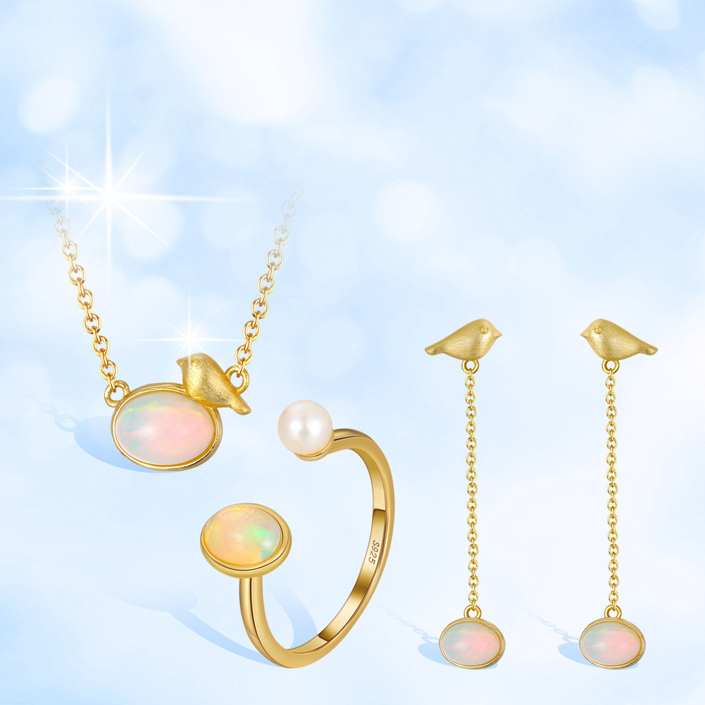 Sterling Silver Necklace Natural Opal Stones 14K Gold 4 c35fb447 a3ec 4879 a2ee 8408826aa19c Sterling Silver Necklace Natural Opal Stones 14K Gold