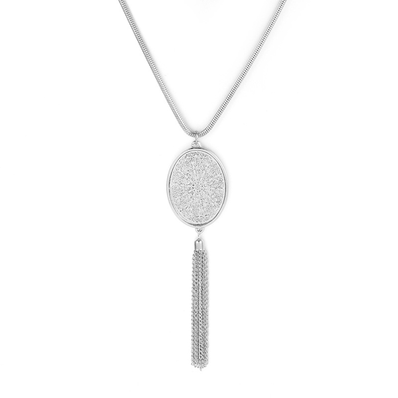 European And American Hollow Disc Pendant Tassel Long Necklace Women 3 c3da8e69 875f 4b11 8710 27a29070dcc6 European And American Hollow Disc Pendant Tassel Long Necklace Women