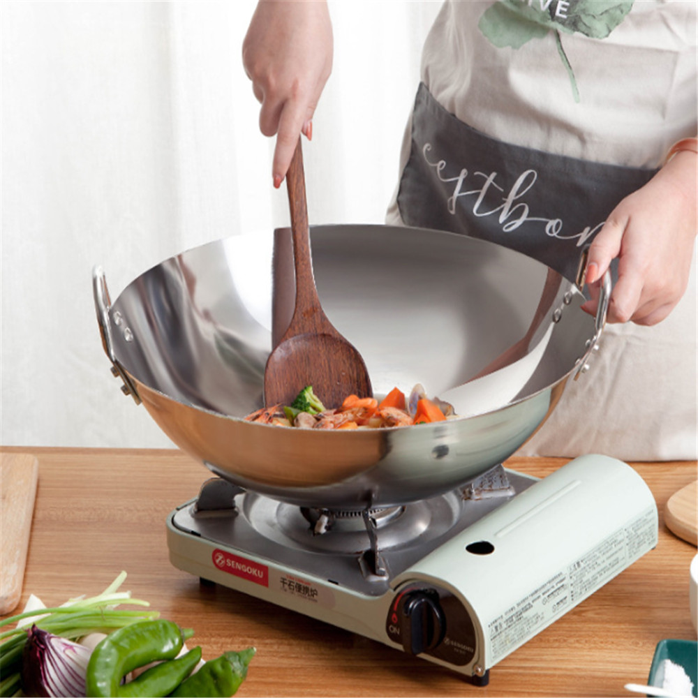 Stainless Steel Double Ear Frying Tripod - Compatible with Apple, Thickened and Uncoated for Versatile Cooking