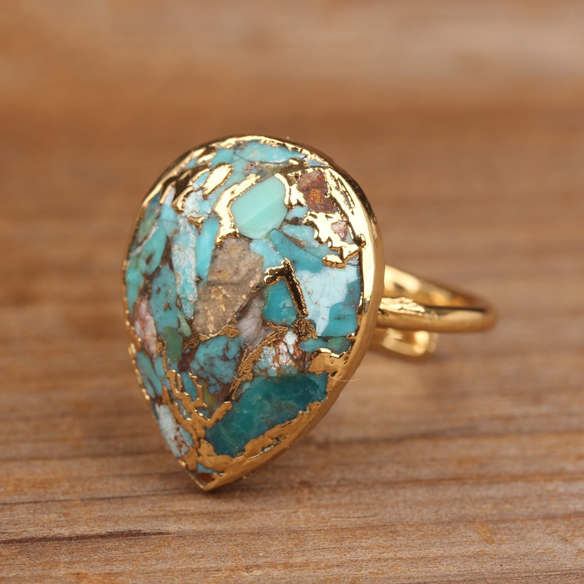 Natural Gold Thread Turquoise Drop Ring 4 c60ea1dd a818 4ee3 a8aa 1e5c713bc17a Natural Gold Thread Turquoise Drop Ring