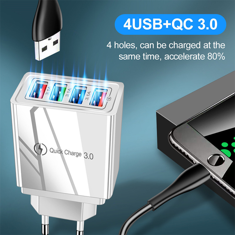 Universal Mobile Tabiet Wall Usb Wall Adapter PD 30W Quick Charge 3.0 USB  Charger With 4 Ports And QC3. 0 Fast Charging For Phones EU/US Plug From  Superfactorywareho, $0.42