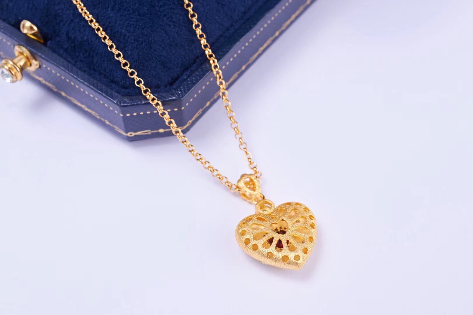 Brushed Heart S925 Silver Gold Plated Garnet Pendant 1 c6e21d9a 14fd 43fa 837d f9b97f52004e Brushed Heart S925 Silver Gold Plated Garnet Pendant