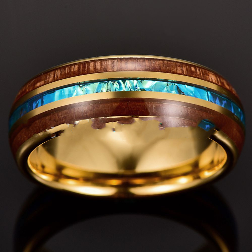 6MM Wide Electroplated Gold Inlaid Locust Wood Opal 5 c7f3fe7a b935 44c3 b43c 93de4c684f7e 6MM Wide Electroplated Gold Inlaid Locust Wood Opal
