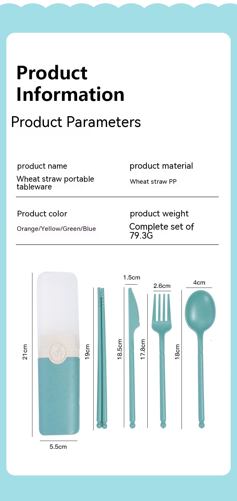 Title 1, Wheat Straw Tableware Suit Knife, Fork And Spoo...