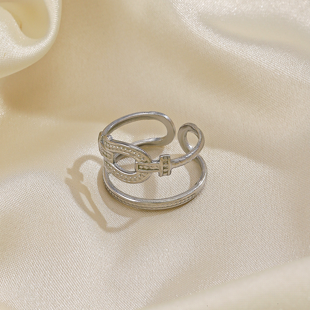 c9358ef9 d9ca 4f9f 8be7 b5cd6060ed2c Temperament Wild Gold Plated Double Stainless Steel Geometric Ring