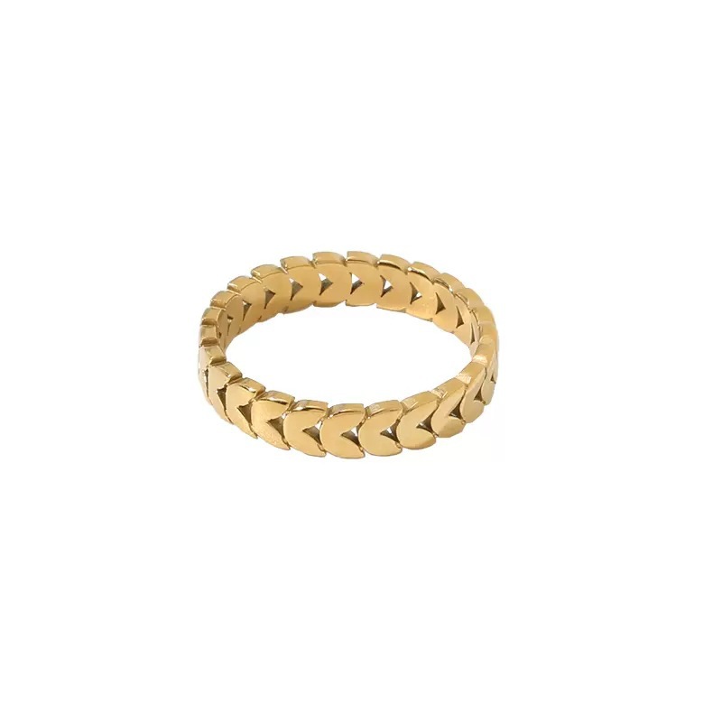 c94024a0 9d1f 4679 8995 792b6f3d8f0b 18K Gold Ring Women's Non-fading High-grade Cold Wind Wheat