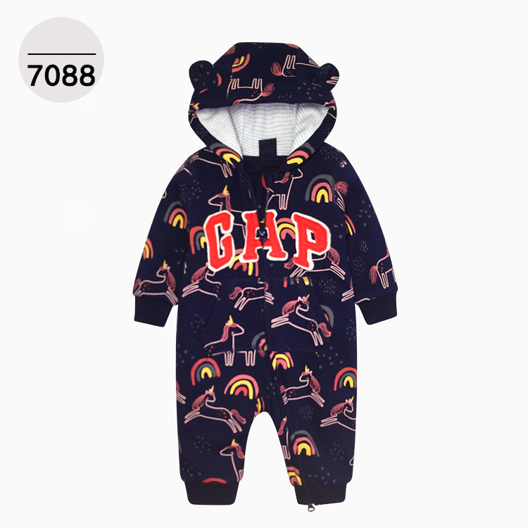 Black Color One-piece Zipper Hooded Sweater For Children