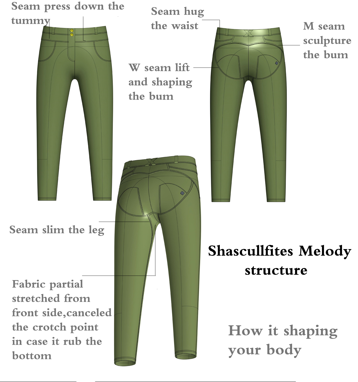 Shascullfites Melody Side Stripe Denim Jeans Fashion Stretch Bum Lift