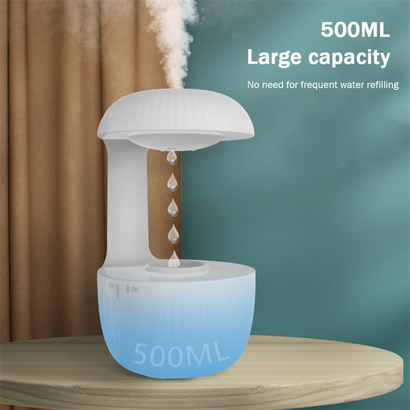 580ml Anti-gravity Water Drop Humidifier 3 Modes Levitating Water Drops  Ultrasonic Cool Mist Maker Fogger with Colorful Light