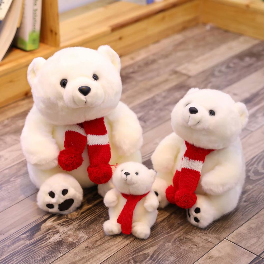 cute scarf polar bear doll plush toy