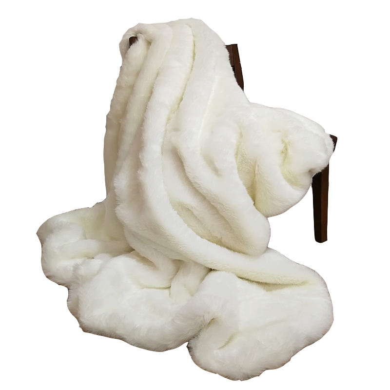 Thick Winter Fur Plush Blanket Rabbit Hair