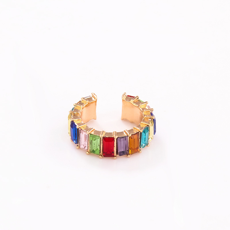 cd4a962d 3fec 4395 b7f4 4ca80e189c89 Fashion C-shaped Ear Clip With Colored Diamonds