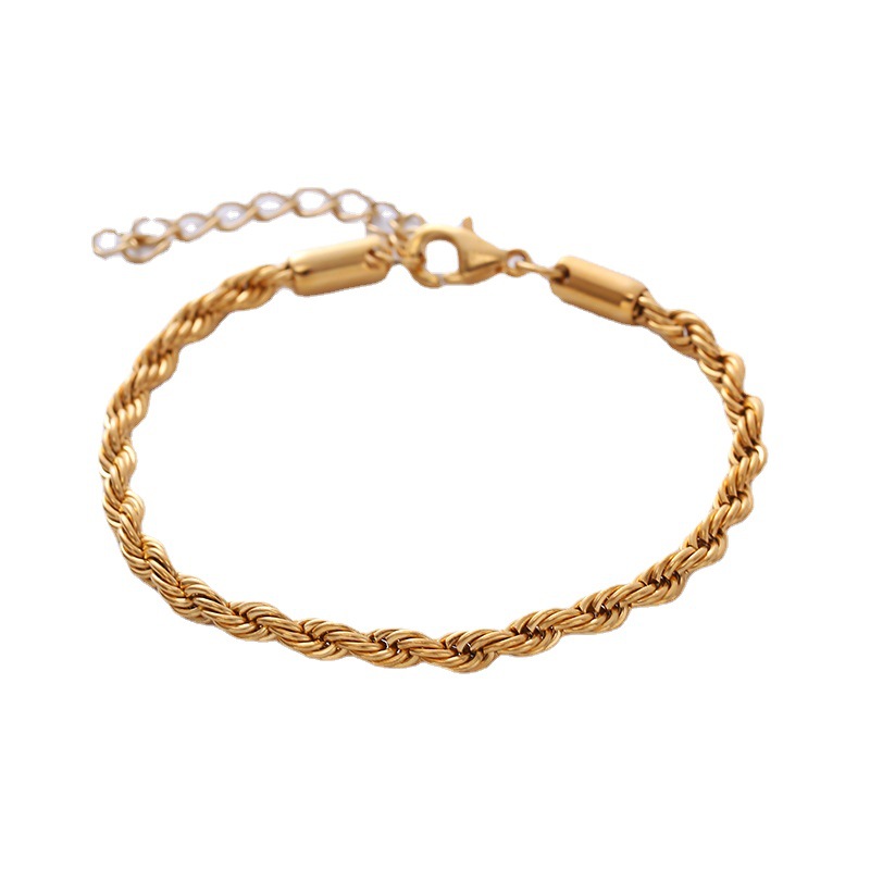 Vacuum Color-preserving Electroplated Gold Steel Stainless Steel Twist Bracelet 1 cdb45fac a055 4abe a871 8ddf9994e2c4 Vacuum Color-preserving Electroplated Gold Steel Stainless Steel Twist Bracelet