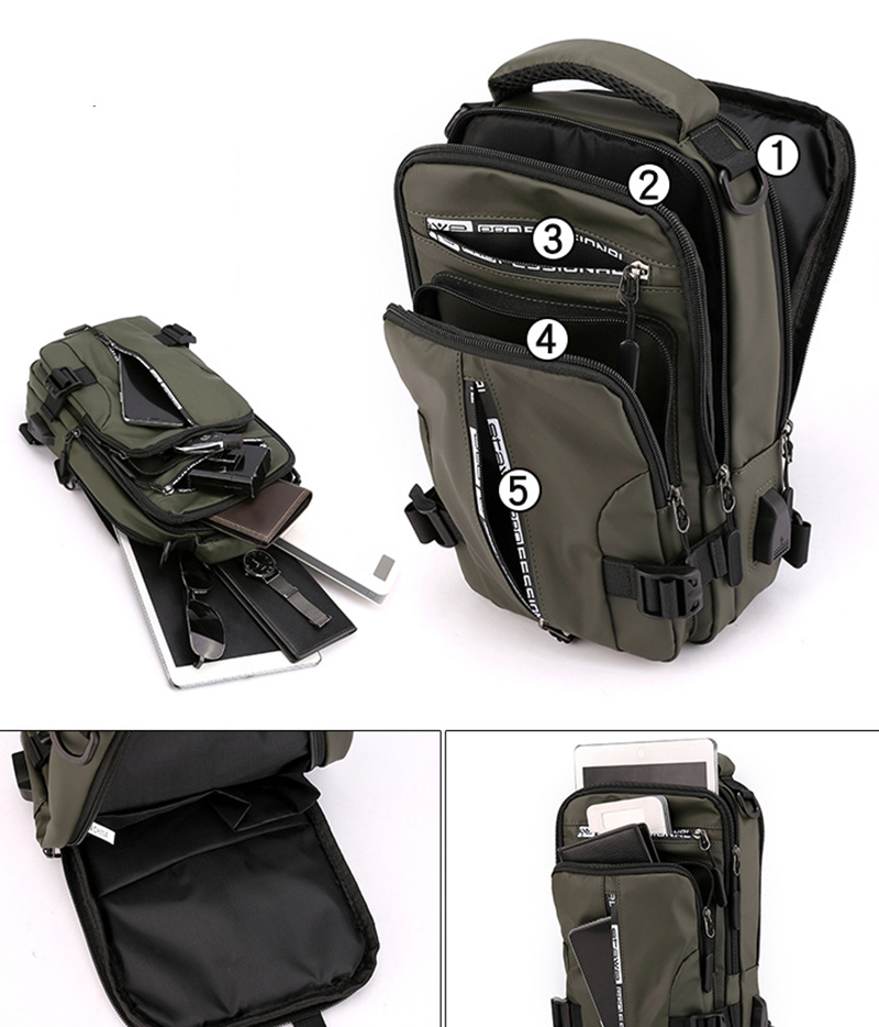Men Multifunctional Crossbody Backpack Shoulder Bags 13