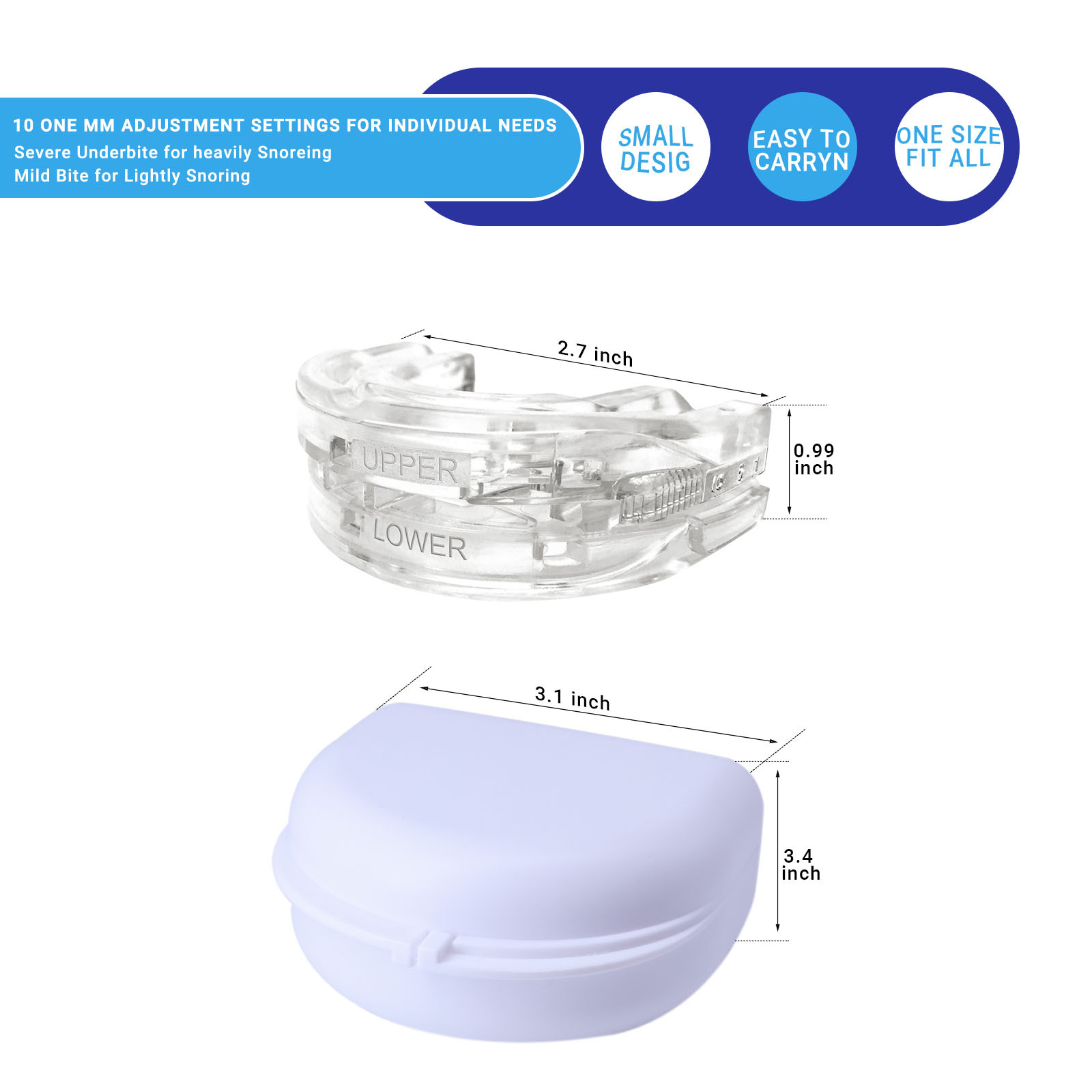 Combat snoring with our Adjustable Braces Mouthpiece—max comfort, minimal noise for a restful night's sleep! image 5